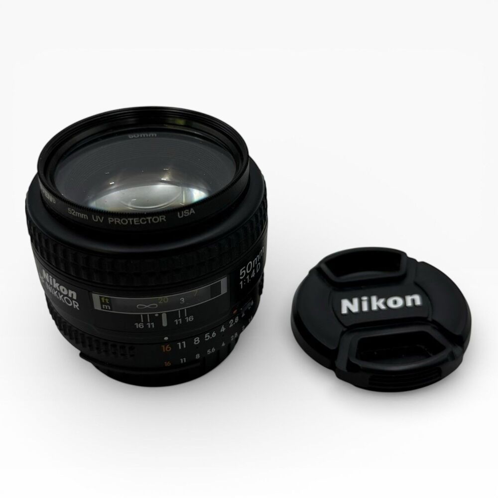Nikon Nikkor AF 50mm f1.4 D Lens W UV Filter, Len Caps